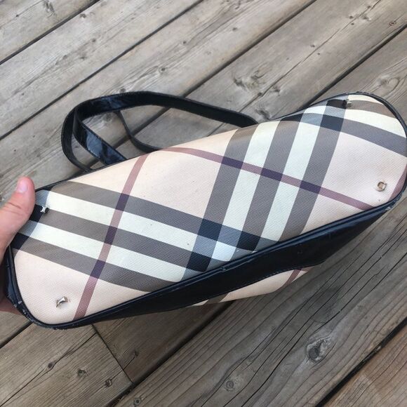 VINTAGE Burberry Purse BIG LOGO Brown - Picture 7 of 16